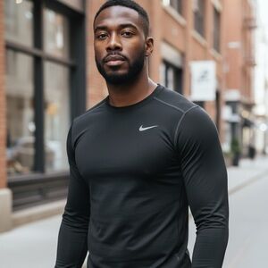 Men’s Nike Pro Combat Black Performance Long Sleeve Top